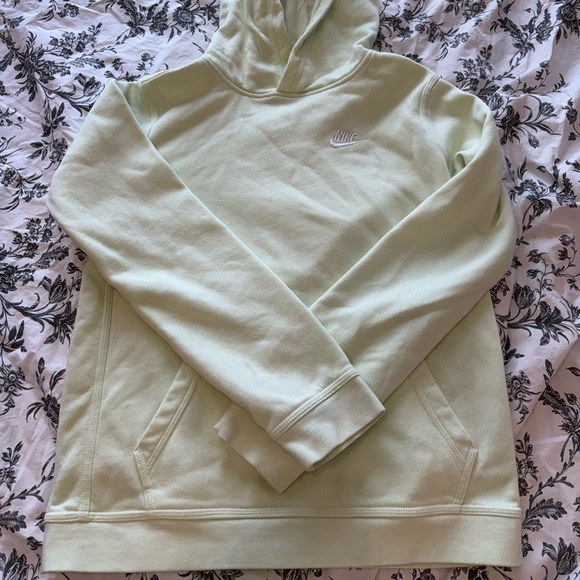 nike light green fleece sportswear club hoodie - Picture 3 of 6